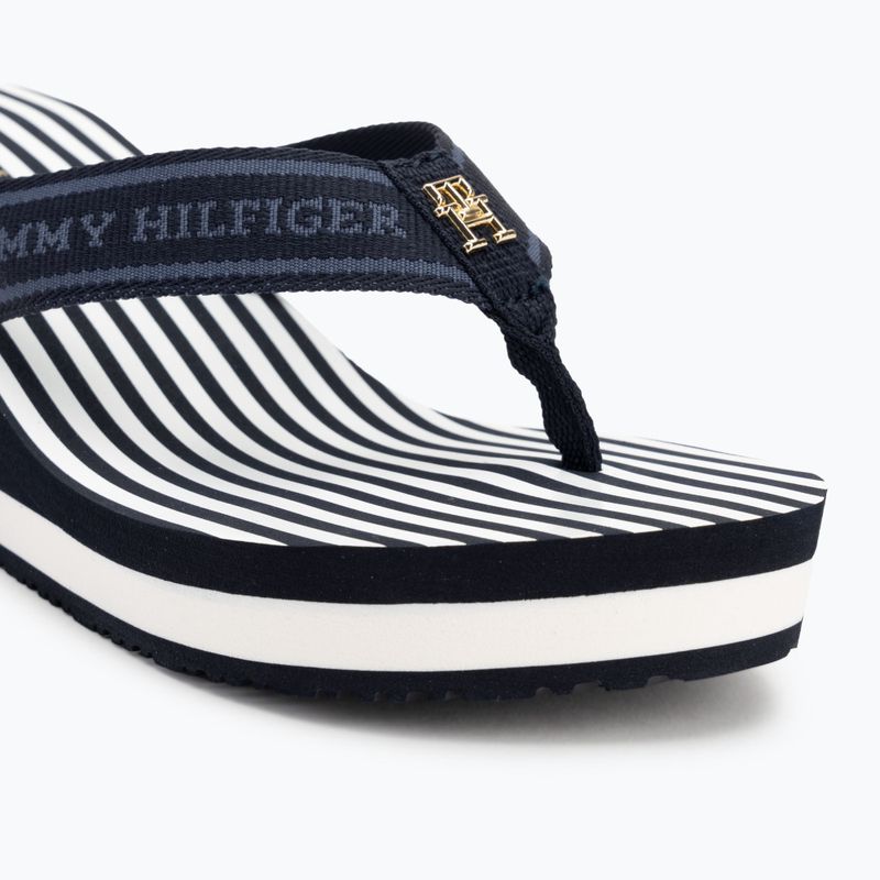 Flip-Flops Damen Tommy Hilfiger Stripes Wedge Beach Sandal space blue 7