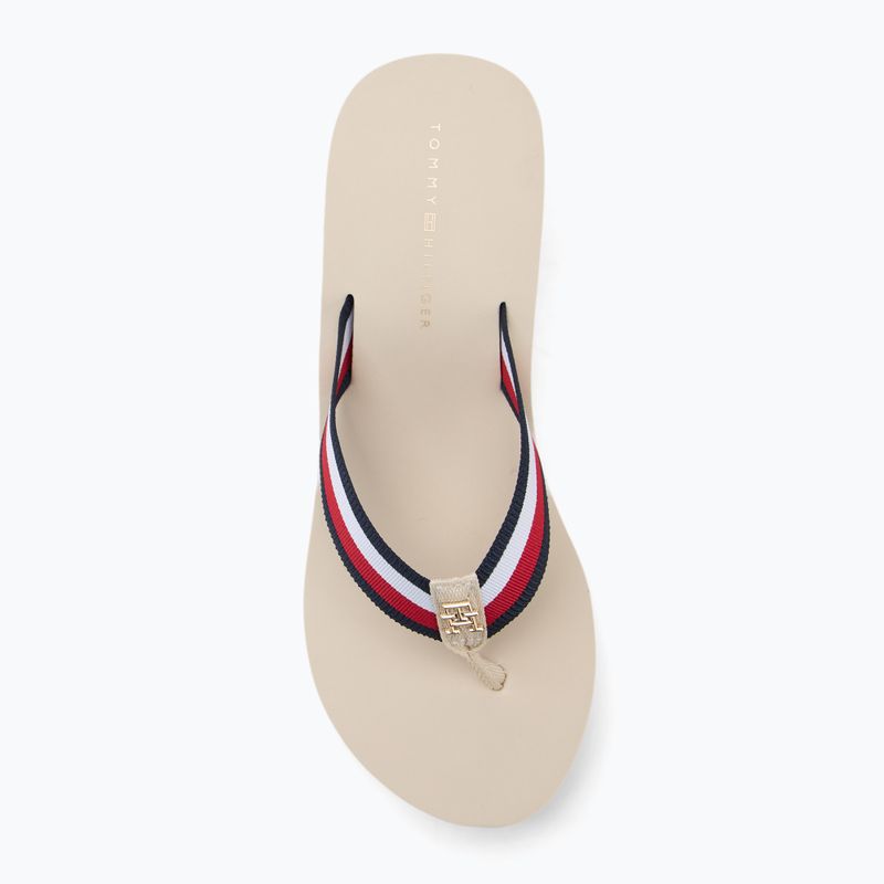 Flip-Flops Damen Tommy Hilfiger Corporate Wedge Beach Sandal muslin 5