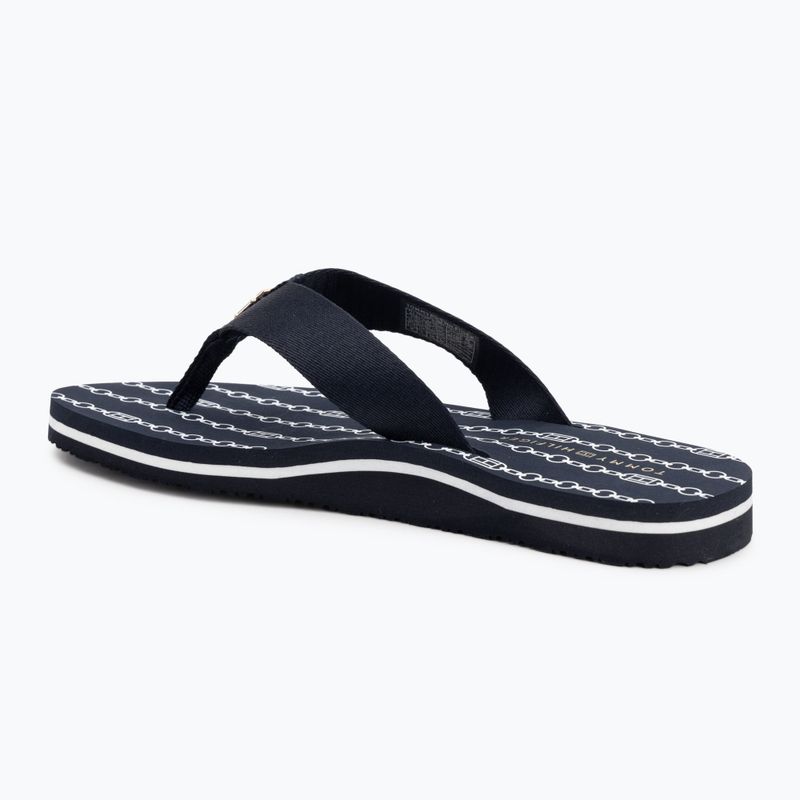 Flip-Flops Damen Tommy Hilfiger Chain Print Beach Sandal space blue 3