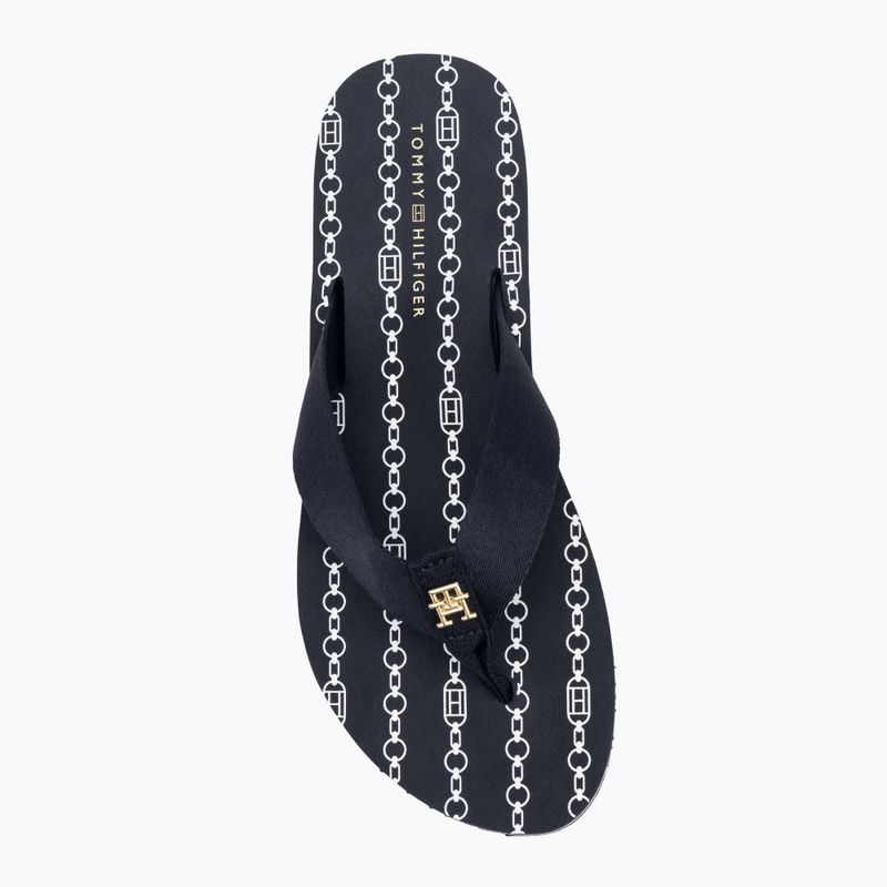 Flip-Flops Damen Tommy Hilfiger Chain Print Beach Sandal space blue 5