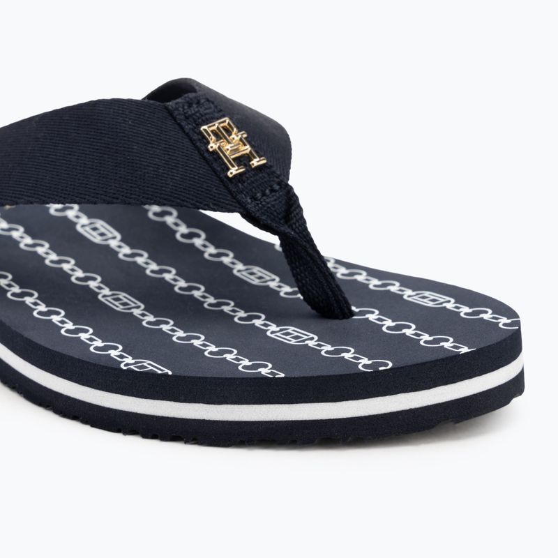 Flip-Flops Damen Tommy Hilfiger Chain Print Beach Sandal space blue 7