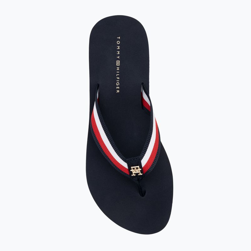 Flip-Flops Damen Tommy Hilfiger Corp Mid Wedge Beach Sandal space blue 5