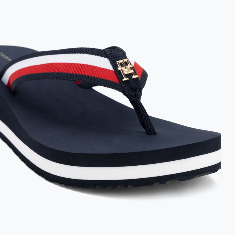 Flip-Flops Damen Tommy Hilfiger Corp Mid Wedge Beach Sandal space blue 7