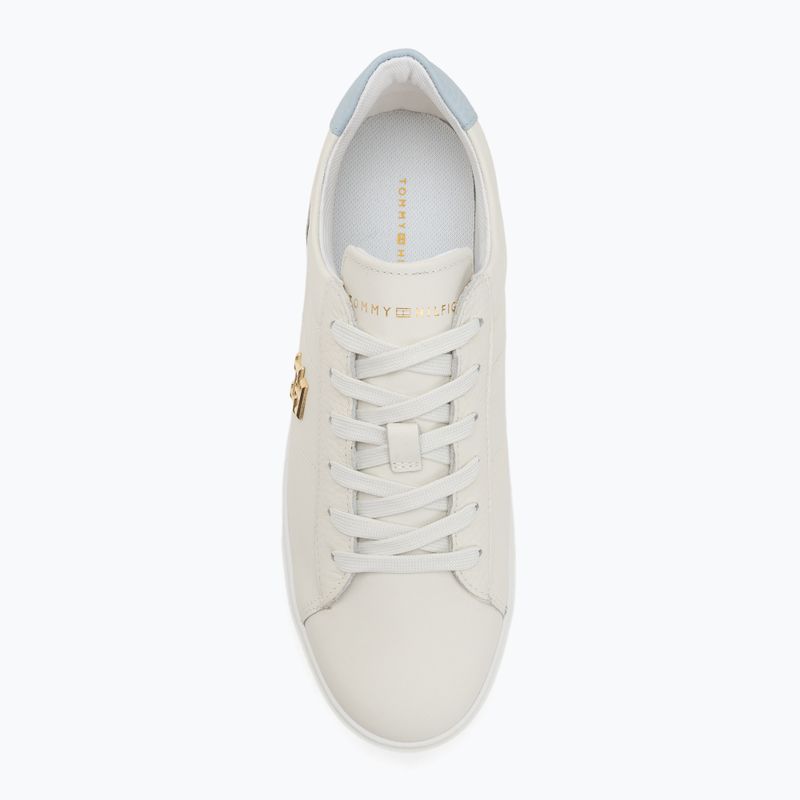 Tommy Hilfiger Damen Platform Court ecru/breezy blau Schuhe 5