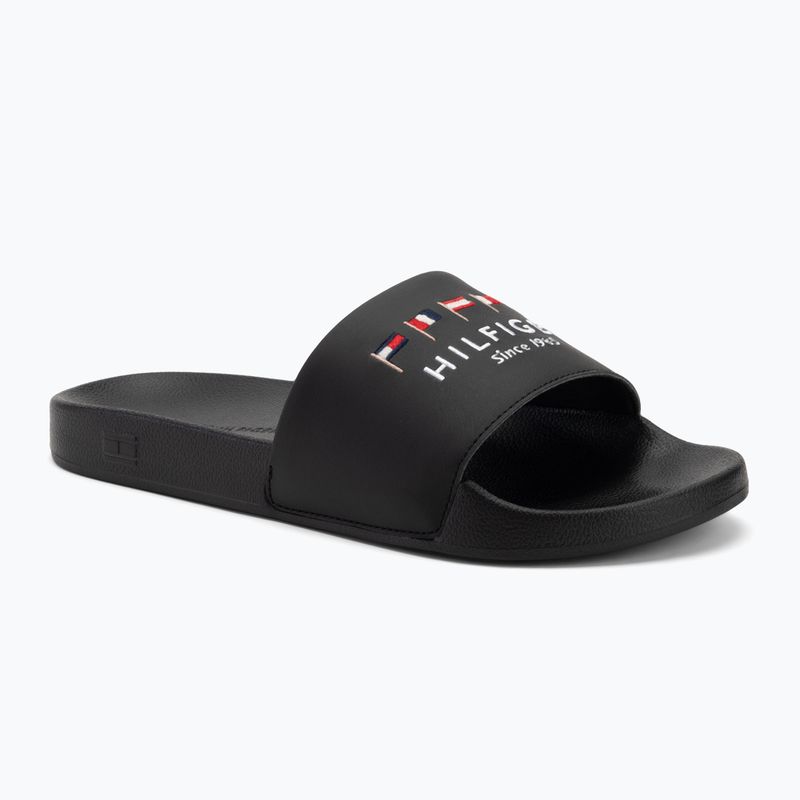 Badeschlappen Schlappen Herren Tommy Hilfiger Flags Pool Slide black