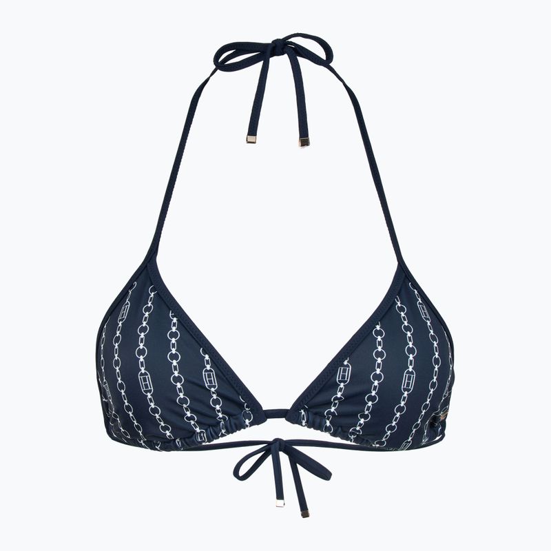 Tommy Hilfiger Triangle Rp Print Flagge Kette Badeanzug Top dunkle Nacht navy
