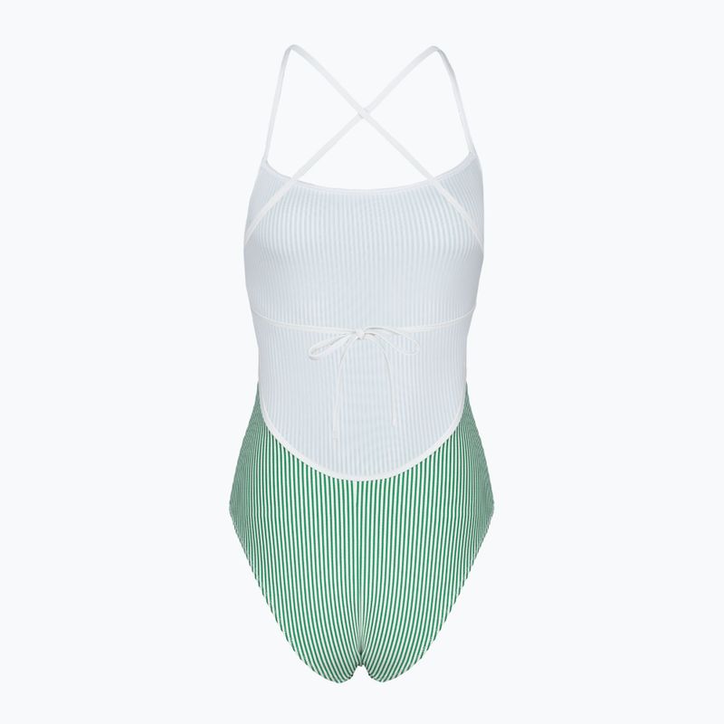 Tommy Hilfiger Women's Straight One Piece Seersucker Badeanzug radiant grün/weiß 2