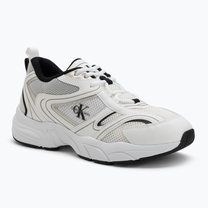 Calvin Klein Damen Schuhe YW0YW01807 Retro Tennis Mesh Ml hell weiß/schwarz
