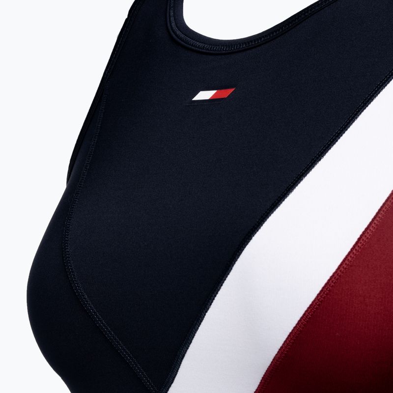 Tommy Hilfiger Mid Intensity Rwb Colour-Block blauer Fitness-BH