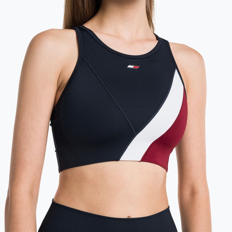 Tommy Hilfiger Mid Intensity Rwb Colour-Block blauer Fitness-BH
