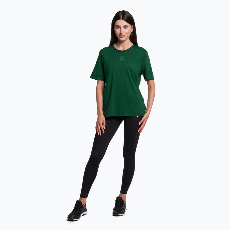 Tommy Hilfiger Damen Trainingsshirt Regular Th Monogram grün 2