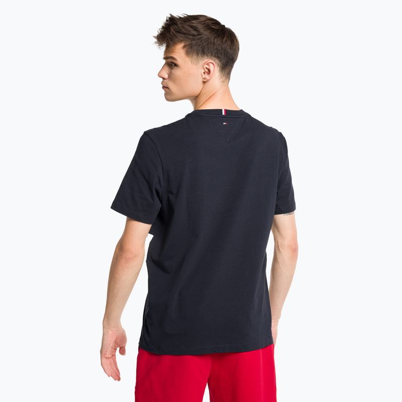 Tommy Hilfiger Herren Trainingshemd Colorblocked Mix Media S/S blau