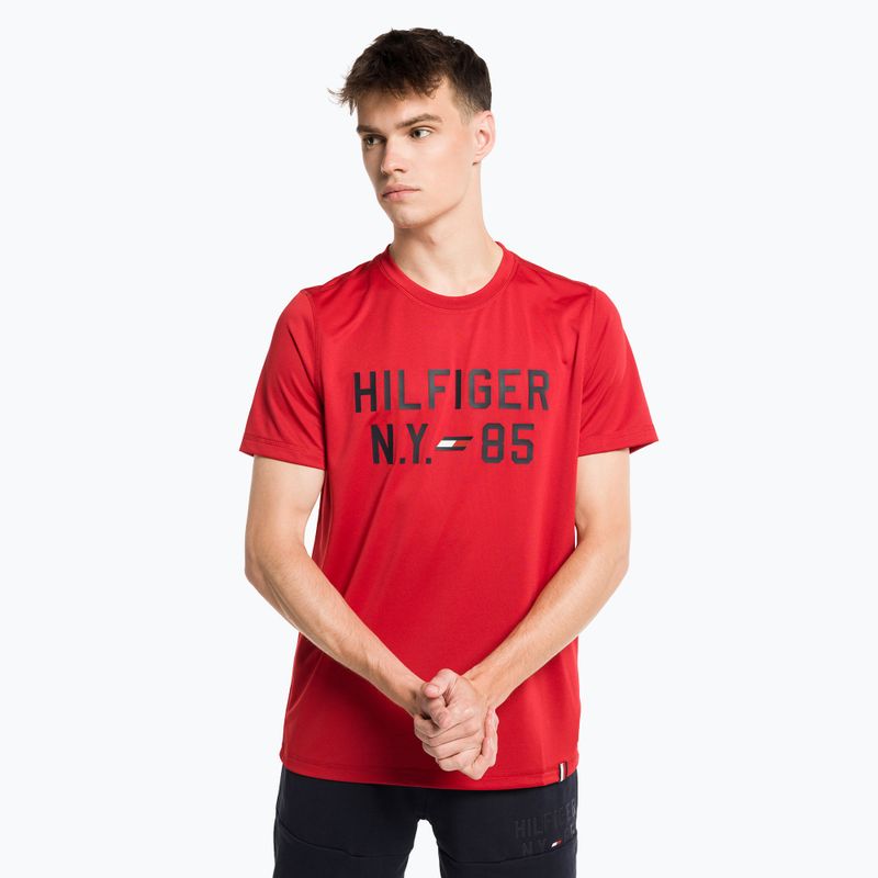 Herren Tommy Hilfiger Grafik-Trainings-T-Shirt rot