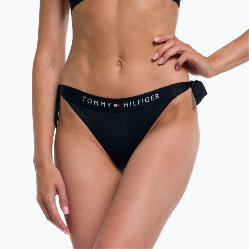 Tommy Hilfiger Side Tie Cheeky Blau Badeanzug unten