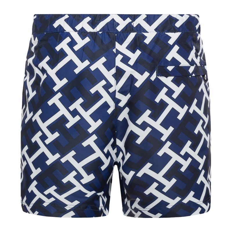 Herren Tommy Hilfiger Sf Medium Drawstring Print Schwimmen Shorts blau 2