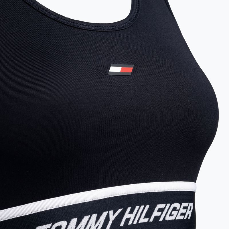 Tommy Hilfiger Mid Int Tape Racer Back blau Fitness-BH