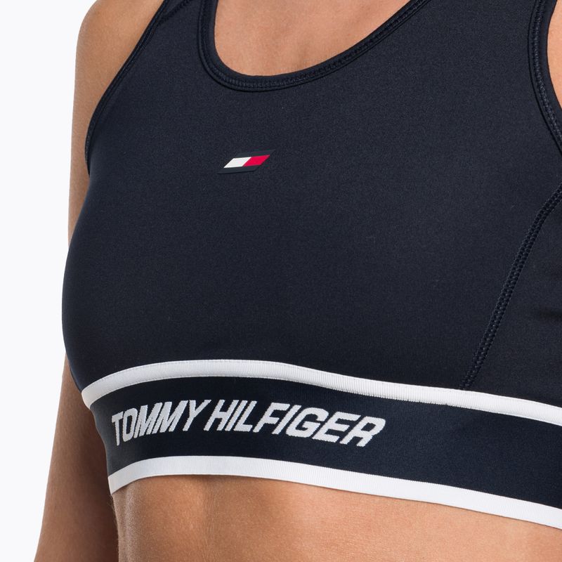 Tommy Hilfiger Mid Int Tape Racer Back blau Fitness-BH