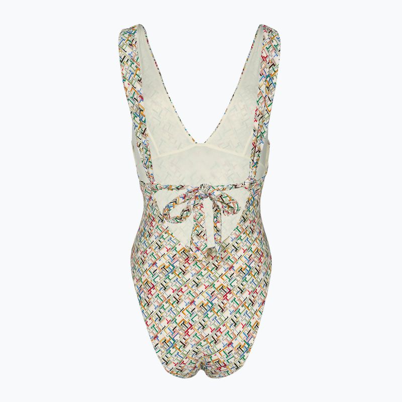 Badeanzug Damen Tommy Hilfiger Plunge One Piece th multi monogram calico 2