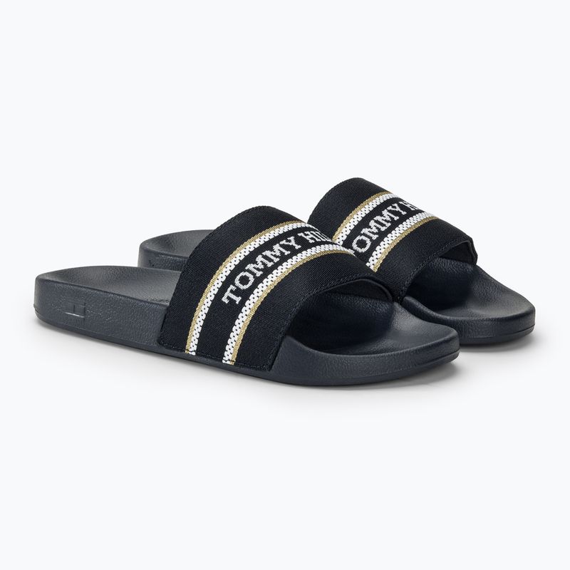 Tommy Hilfiger Damen Pantoletten Poolslide Mit Gurtband Raum blau 4