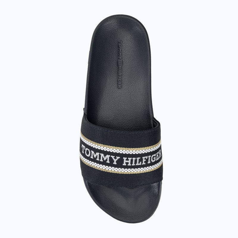 Tommy Hilfiger Damen Pantoletten Poolslide Mit Gurtband Raum blau 6