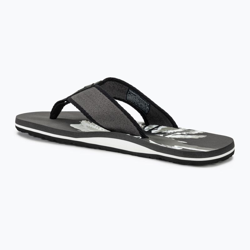 Tommy Hilfiger Palm Print Beach Sandale für Männer, dunkle Asche Flip Flops 3