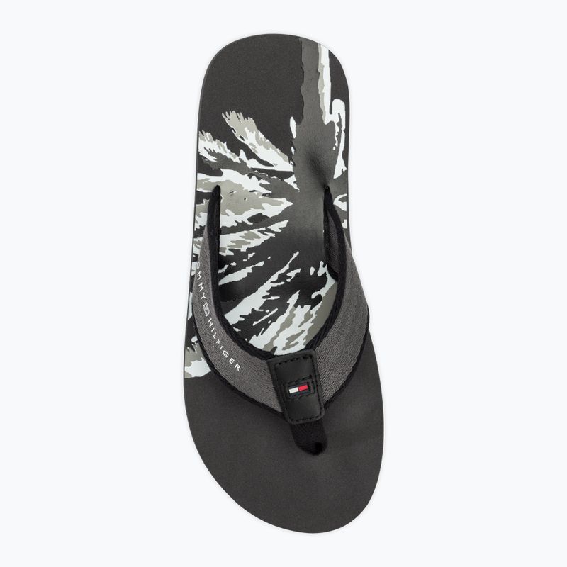 Tommy Hilfiger Palm Print Beach Sandale für Männer, dunkle Asche Flip Flops 5