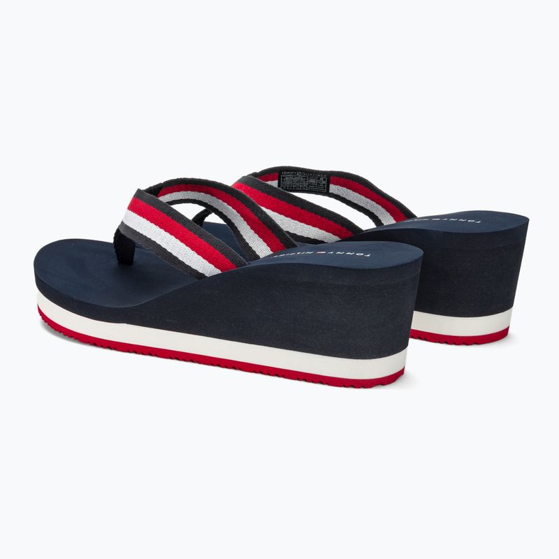 Tommy Hilfiger Damen Corporate Wedge Beach Sandale rot/weiß/blau Pantoletten
