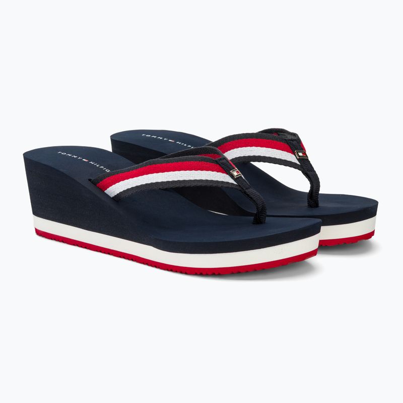 Tommy Hilfiger Damen Corporate Wedge Beach Sandale rot/weiß/blau Pantoletten