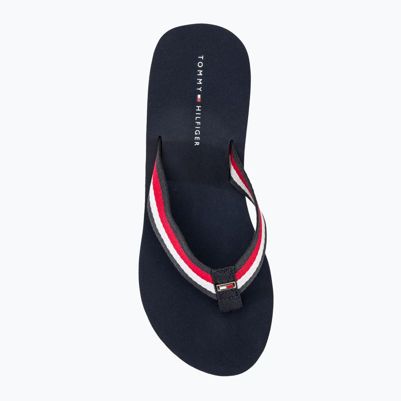 Tommy Hilfiger Damen Corporate Wedge Beach Sandale rot/weiß/blau Pantoletten