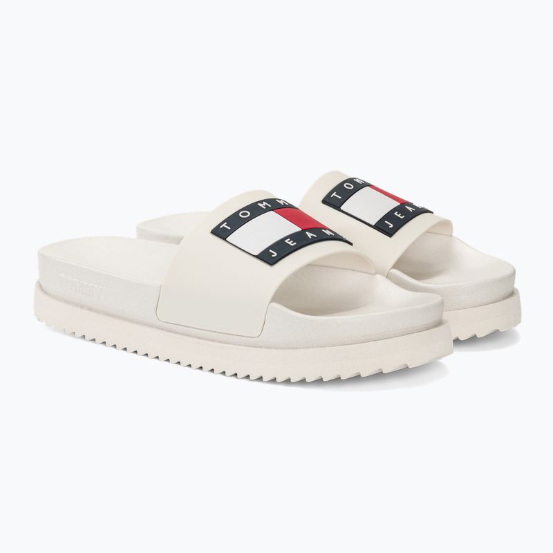 Tommy Jeans Women's Elevated Flatform Slide ecru Flip-Flops 4