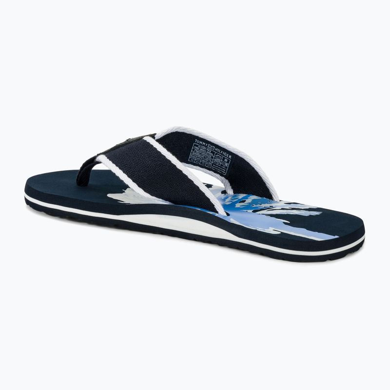 Herren Tommy Hilfiger Palm Print Beach Sandale Wüste Himmel Flip Flops 3