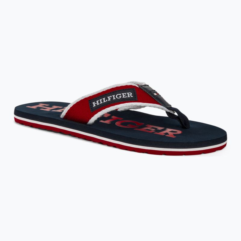 Tommy Hilfiger Herren Patch Beach Sandale primär rot Flip Flops