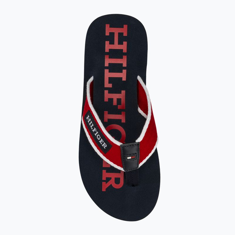 Tommy Hilfiger Herren Patch Beach Sandale primär rot Flip Flops 5