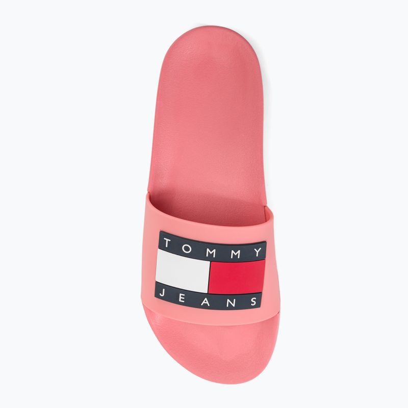 Tommy Jeans Flag Pool Slide Ess gekitzelt rosa Damen Flip-Flops