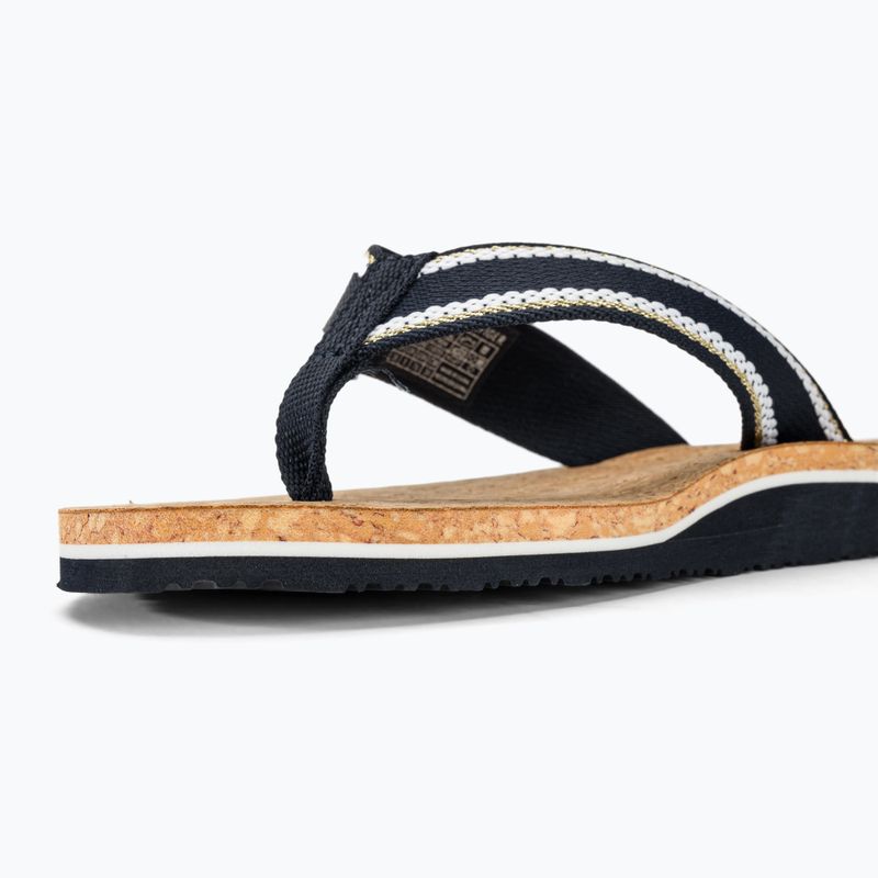 Tommy Hilfiger Damen Pantoletten Cork Beach Sandale space blau