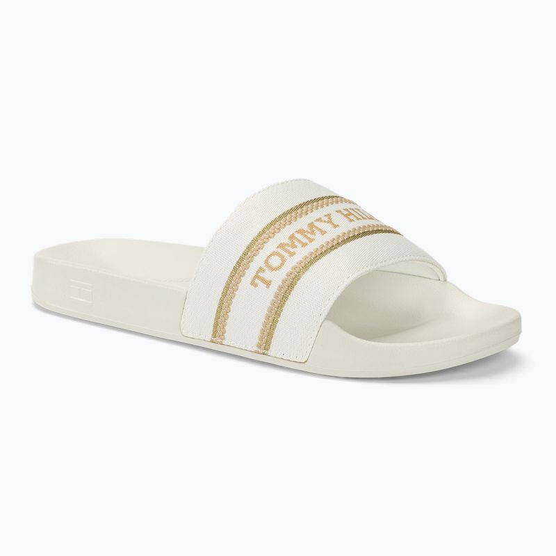 Tommy Hilfiger Damen Pantoletten Poolslide mit Gurtband ecru