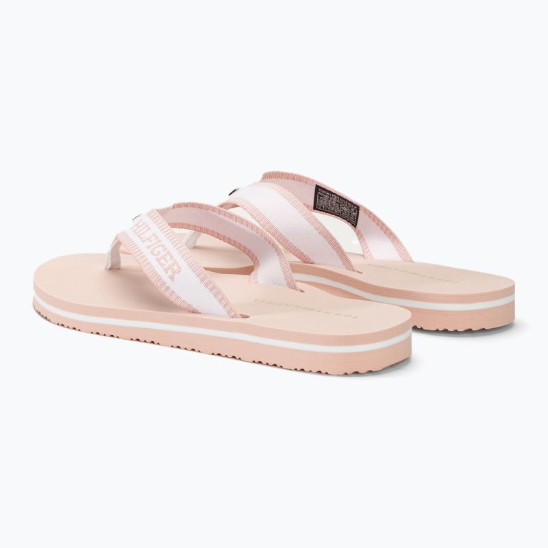 Tommy Hilfiger Damen Webbing Pool Slide 0LA ecru/whimsical rosa Pantoletten