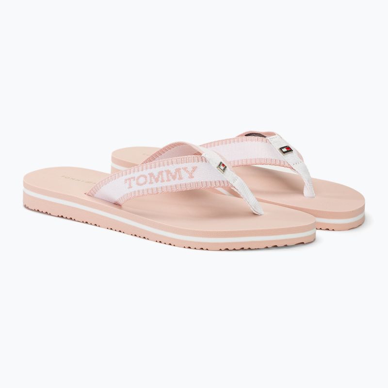 Tommy Hilfiger Damen Webbing Pool Slide 0LA ecru/whimsical rosa Pantoletten