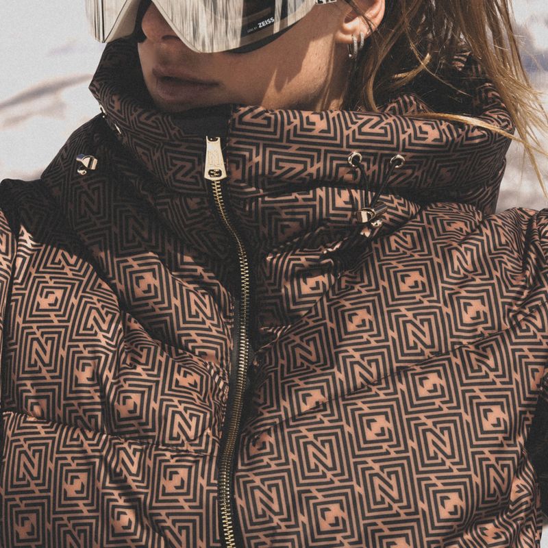 Damen-Skijacke Nikkie Newport Logo camel 8