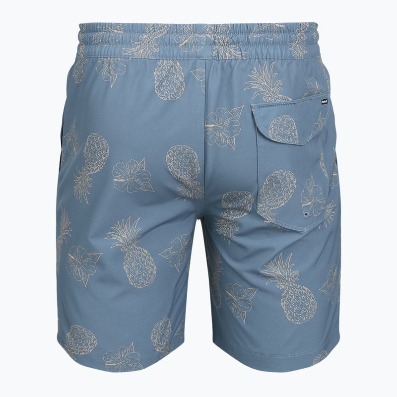 Herren-Badeshorts Hurley Pineapple Volley Swim Short Blue/Brown 2