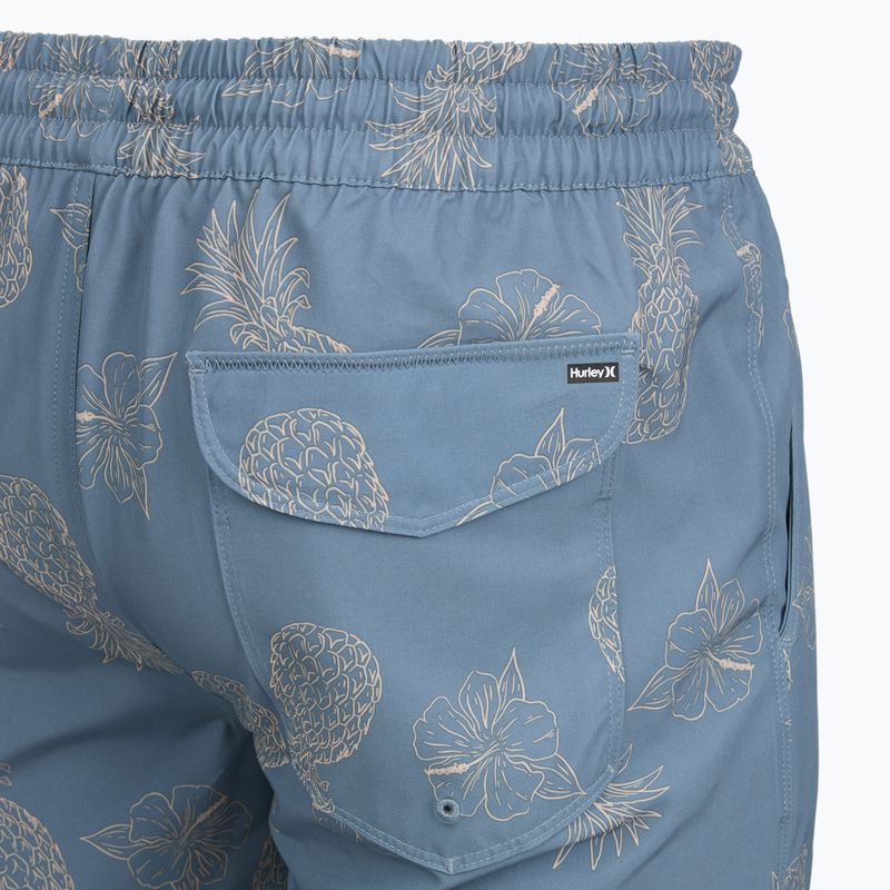 Herren-Badeshorts Hurley Pineapple Volley Swim Short Blue/Brown 4
