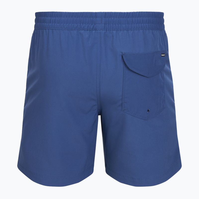 Herren-Badeshorts Hurley Solid Volley Swim Short Blue/Brown 2