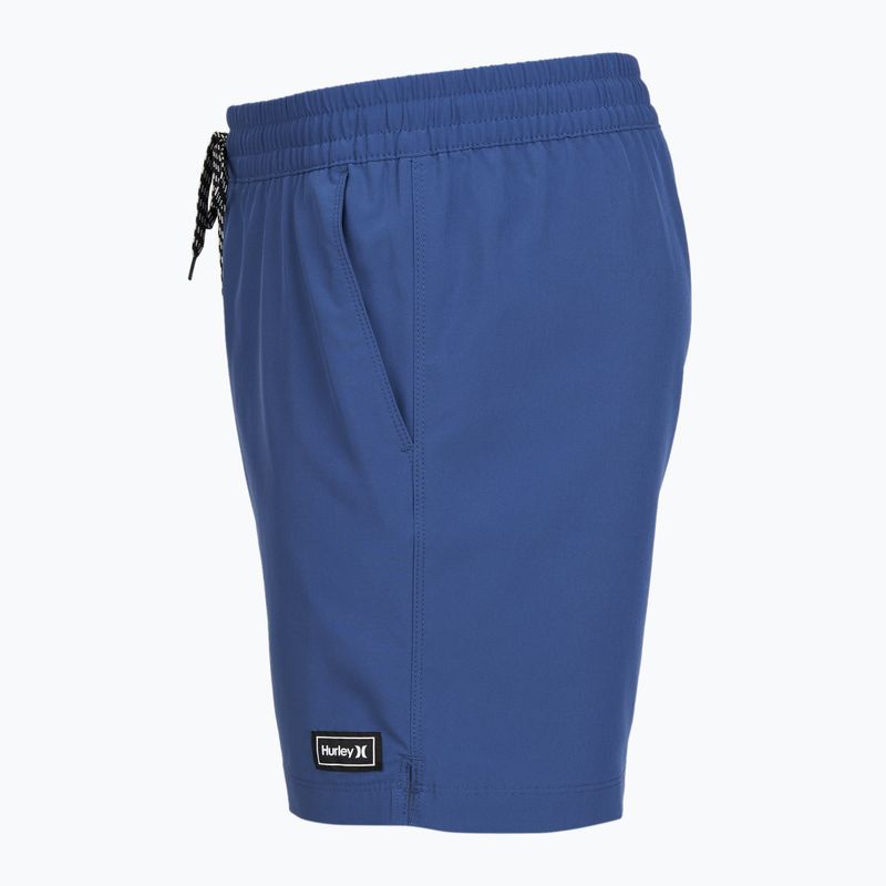 Herren-Badeshorts Hurley Solid Volley Swim Short Blue/Brown 3