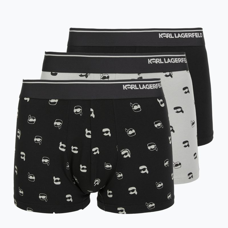 Herrenboxershorts KARL LAGERFELD Ikon Aop Trunk 3er-Pack karl dot/ash black