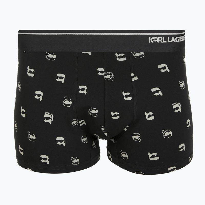 Herren-Boxershorts- und Socken-Set KARL LAGERFELD Ikon Trunk aop karl dot black 2