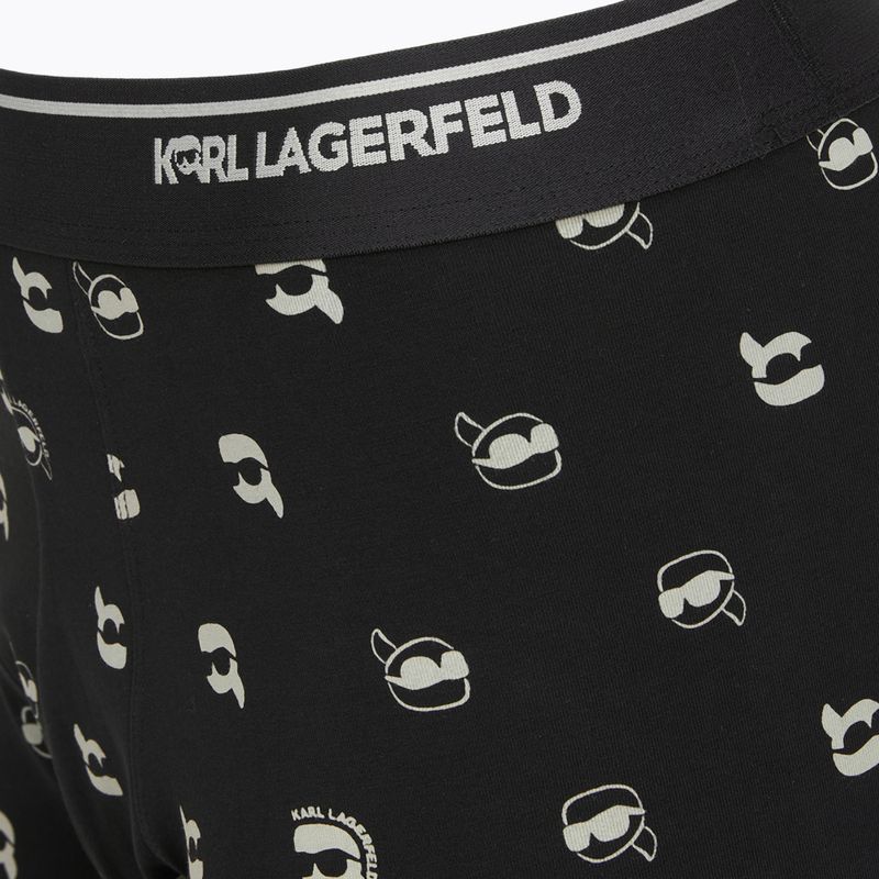 Herren-Boxershorts- und Socken-Set KARL LAGERFELD Ikon Trunk aop karl dot black 4