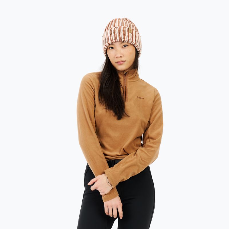 Damen Sweatshirt Protest PRTRemutez 1/4-Zip Active teddy brown 4