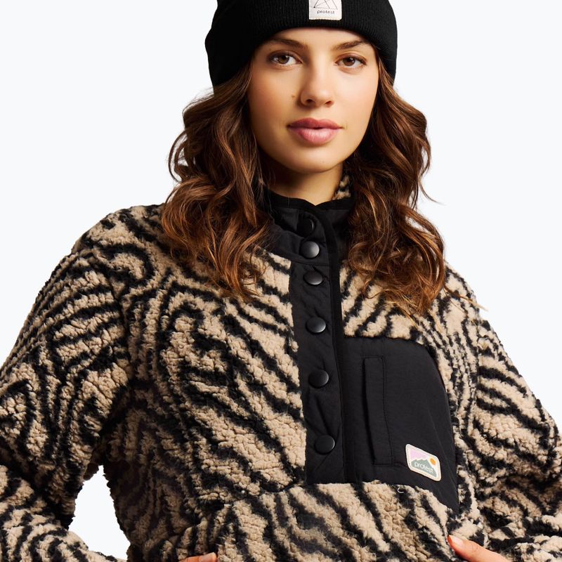 Fleecejacke für Damen Protest PRTJosey 1/4 Button bamboobeige 5