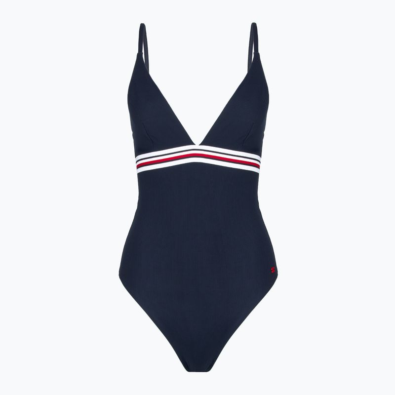 Tommy Hilfiger Damen Triangle One Piece Rp Ext Badeanzug dark night navy