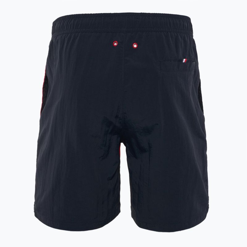 Herren Tommy Hilfiger Long Drawstring Diag Swim Shorts On desert sky 2